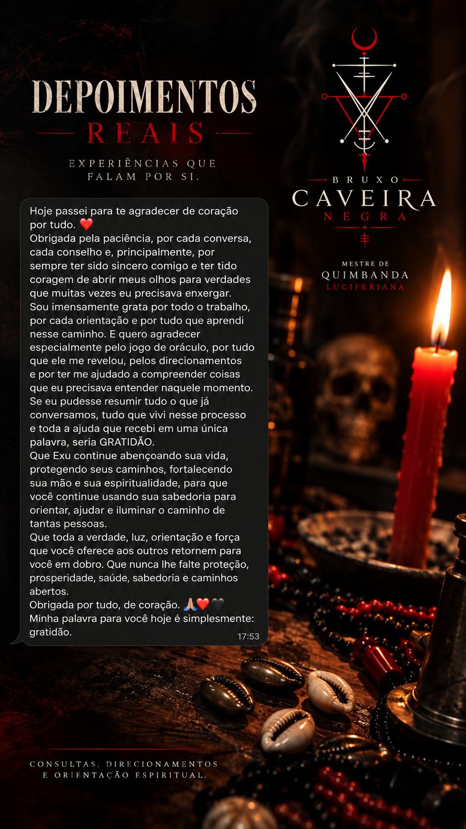 Segundo depoimento de consulente do Oráculo dos Mortos
